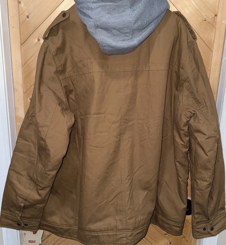 Levi’s hoodie military jacket brown size 2 extra large Tall 2XLT New NWT - Picture 6 of 7