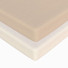 100 Muslin Bassinet Sheets Rectangle Fitted 32x16x4 Inch Beige Cream 2 PCS