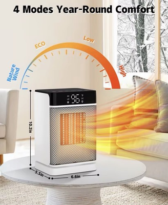 #ad Portable Electric Heater Remote Timer Thermostat Safety 10.2x6.6x5.5in $85.99