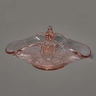 Vintage Pink Depression Glass Dove Bird Handled Candy Dish Bowl Art Deco As Is
