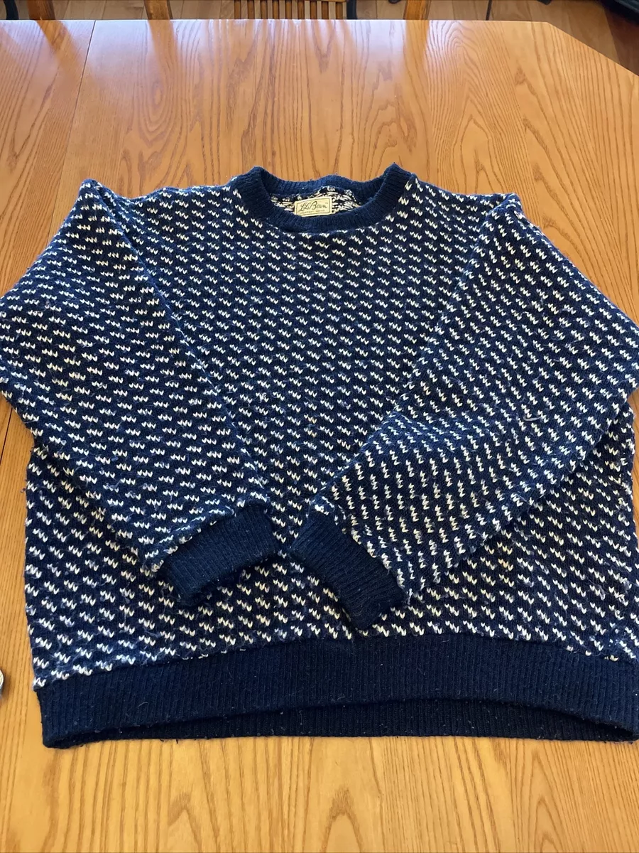 Vintage LL Bean Birdseye Norwegian Wool Blend Seater Women’s Lg Or XL Or Men Sm