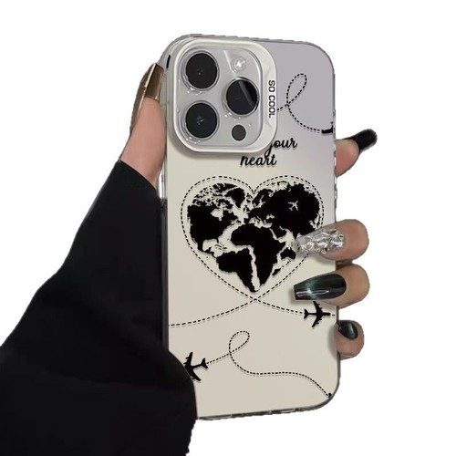 For iPhone 16 Pro Max 15 14 13 12 11 8 XR Phone Cover Personalized Love Map Case - Picture 5 of 7
