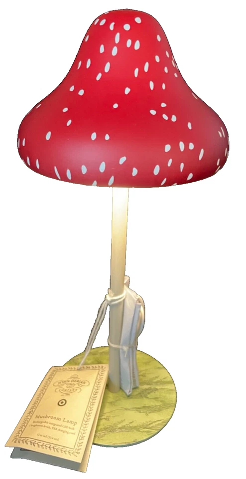 Lámpara de mesa John Derian para Target 2024 setas roja decoración de Acción de Gracias y Otoño Foto 2 de 2