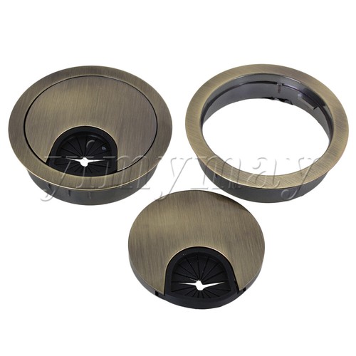 2x Bronze Desk Grommets Zinc Alloy for Home Computer Desks Multimedia Classrooms - Picture 3 of 12