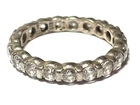 Vintage 925 Sterling Silver Ring MULTI CZ CRYSTALS  SIZE 6   L(@@)K VERY NICE