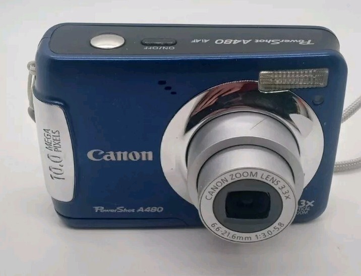 Canon PowerShot A480 10.0MP Digital Camera - Blue for sale online