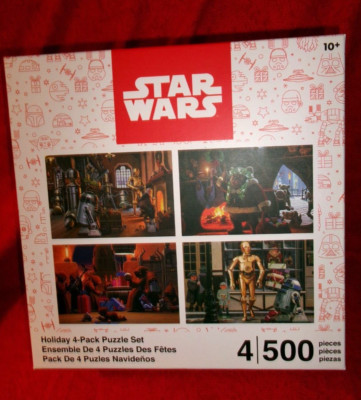 Disney Parks Exclusive Star Wars Holiday 4-Pack Puzzle Set New Factory Sealed