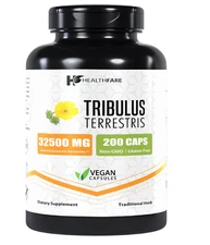 Healthfare Tribulus Terrestris 32,500mg 200 Caps High Potency Herbal Supplements