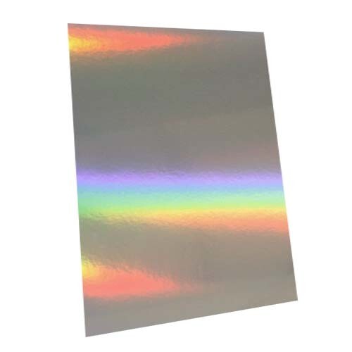 A5 CARD SILVER RAINBOW HOLOGRAPHIC CRAFTING - 10 SHEETS