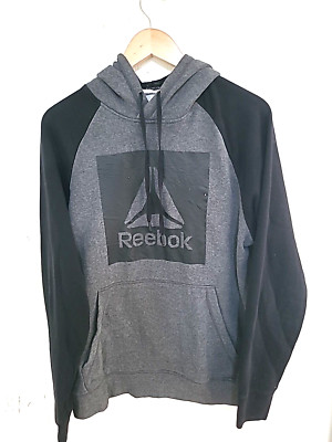 Reebok Mens Fleece Hoodie Grey/Black  Size L