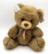 NWT Vintage Russ Caress Soft Pet Soft  n Suede  Cowgirl  Brown Teddy Bear Plush