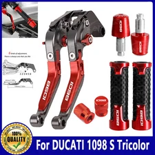 For DUCATI 1098 S Tricolor Brake Clutch Levers Handle Handle Grip End Cover Sets