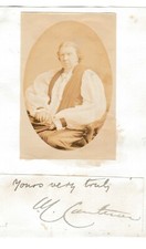 Archibald Campbell Tait - Victorian Archbishop of Canterbury - sepia photo + sig