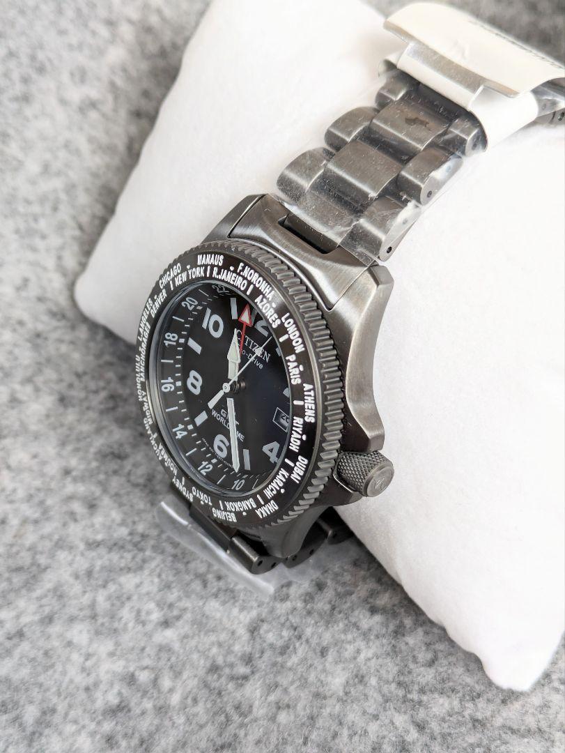 Citizen Promaster BJ7107-83E Eco-Drive Land GMT Black Slv Quartz 
