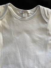 Kissy Kissy EUC White  Blue Top stitching Pima Cotton Bodyshirt- 6-9 Months