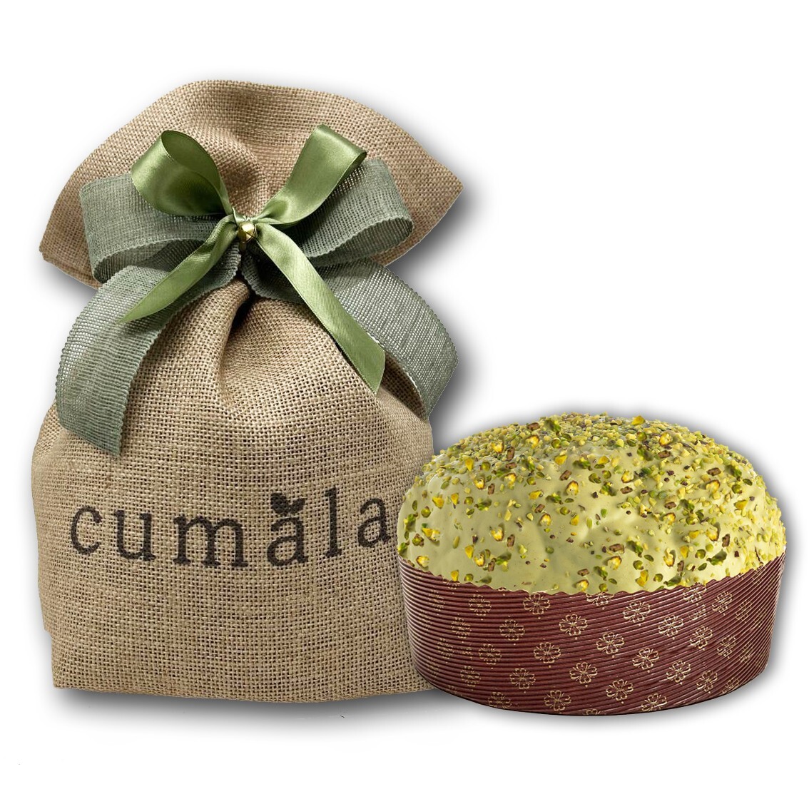 Cumala Panettone Artesanal con Mazapán y Cremini de Pistacho puro de Bronte