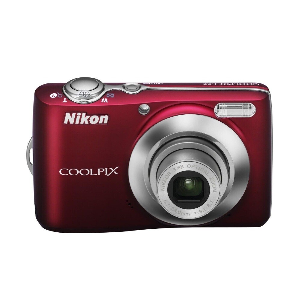 Nikon COOLPIX L22 12MP 3.6x Optical CCD Vintage Digital Camera Red