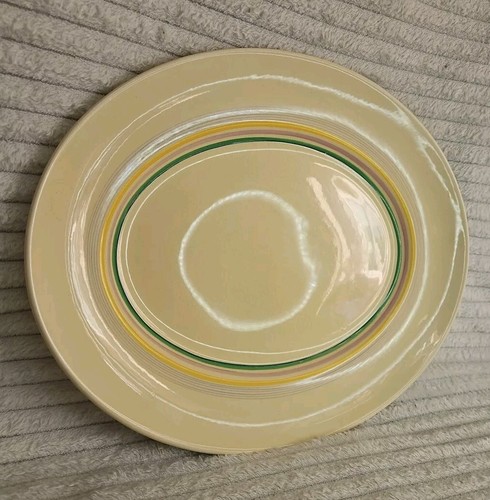 Clarice Cliff Art Deco Oval Hand Painted Banded Platter Plate L16" x W13" VGC - Picture 11 of 18