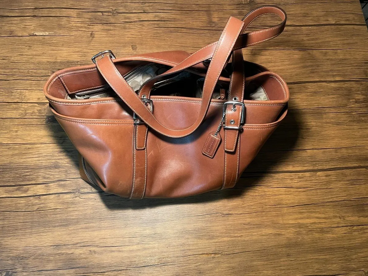 All'Asta Brown Faux Leather Women's Tote Bag | eBay