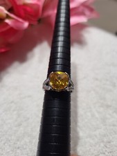 925 Sterling Ring Sz 8" w/ citrine stone color