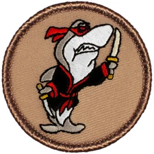 Ninja Shark Patrol Patch - 2" Round Embroidered Patch