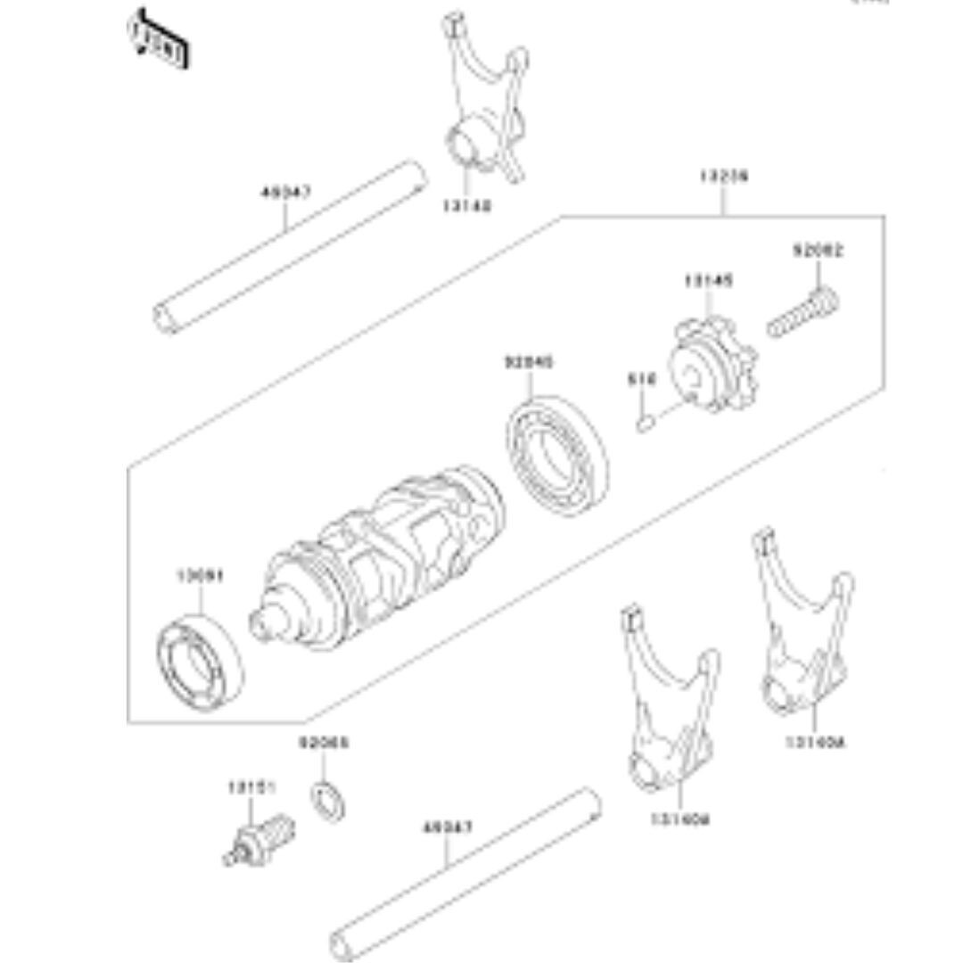 Kawasaki OEM 13140-1232 NINJA ZX-6R ZZR600 OUTPUT FORK SHIFT | eBay