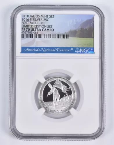 2016-S Silver PF70 ANT Fort Moultrie Quarter Limited Edition NGC