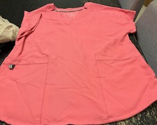 Climate Right By Cuddl Duds Womens Med Pink Scrub Medical Nurse Top Excellent A