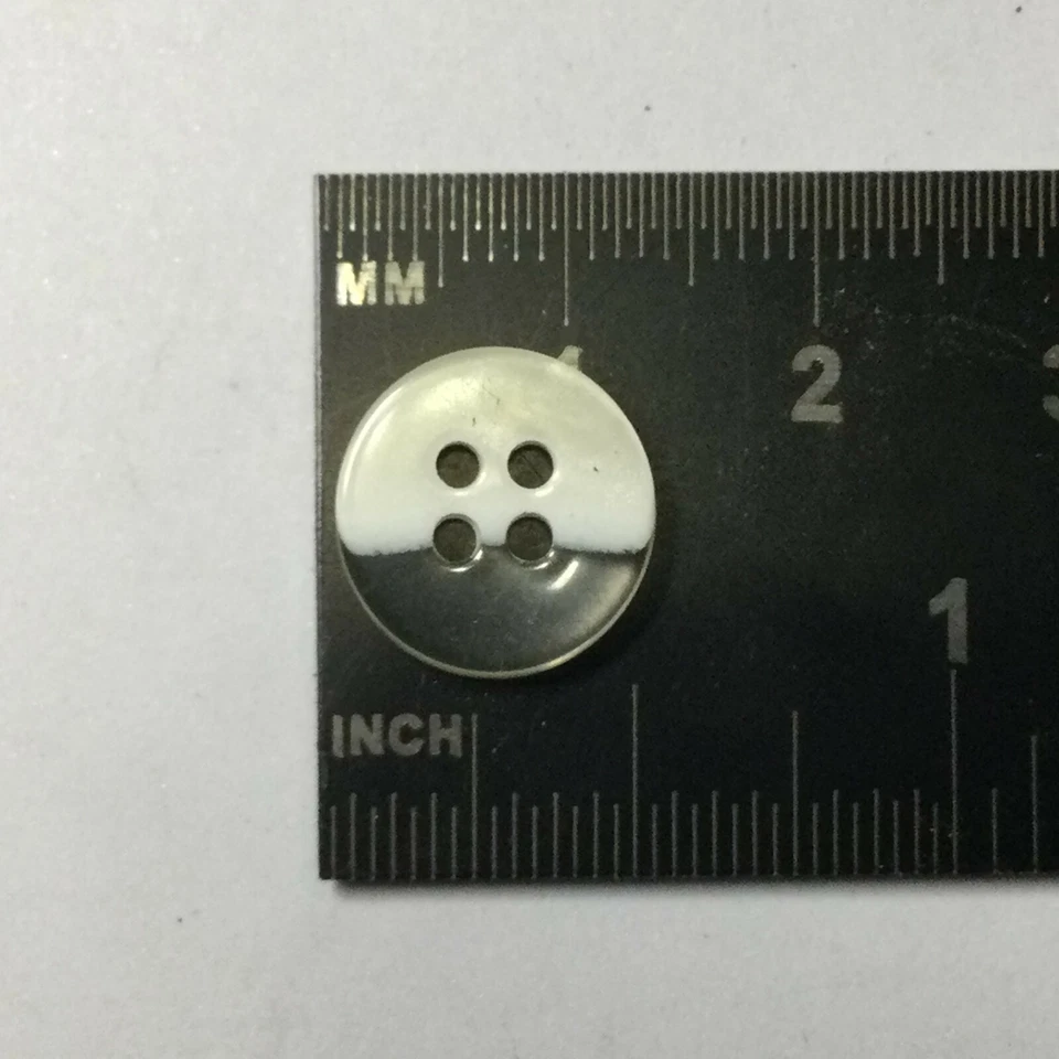 Hermosa Camisa Pequeña Botón Transparente/Blanco Perla 13mm 1/2" 4 Agujeros Foto 3 de 3