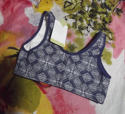 トリプルX NEW AMOENA 56712803 2128 FRANCES SB BLUE FLORAL MASTECTOMY CROP