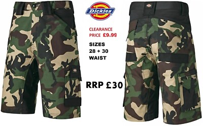 Dickies Herren Flex Shorts NUR £9,99 Premium Arbeitshose UVP £30 AUSVERKAUF 28-30