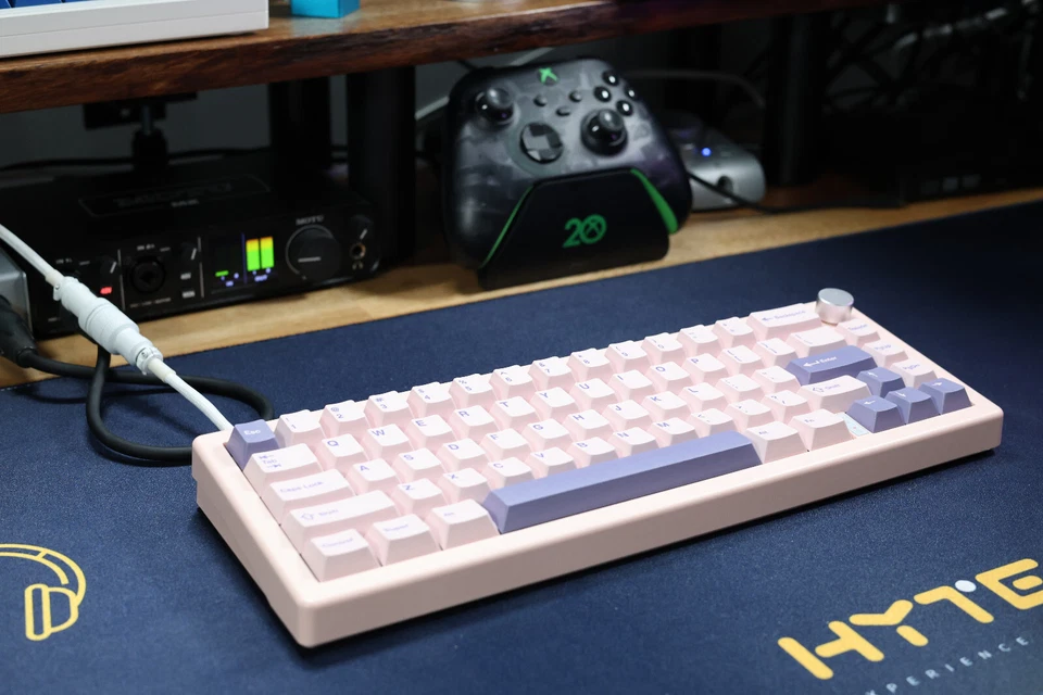 Thocky/Poppy Pink Custom GMK67 Keyboard | KTT Kang Linear | NK Blossom Keycaps - Image 2 of 4
