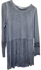 Violet Ruby Size XL Oversized Drop Waist Top Artsy Gray Hippie Boho