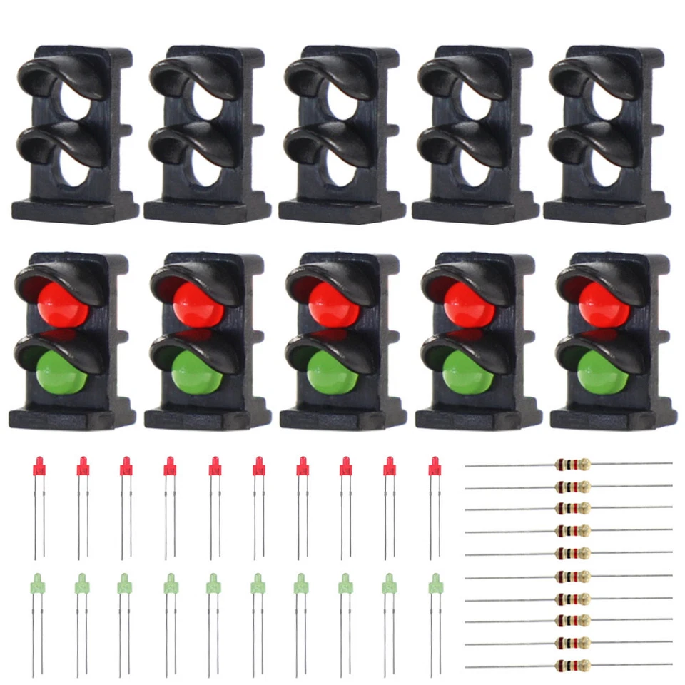 10 sets Target Face With Red Green LEDs Railway Dwarf Signal N Z Scale 2 Aspects - Image 2 of 4