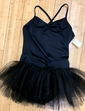 Camisole Dance Dress with Attached Tutu in Black Child Large Little Stars Brand