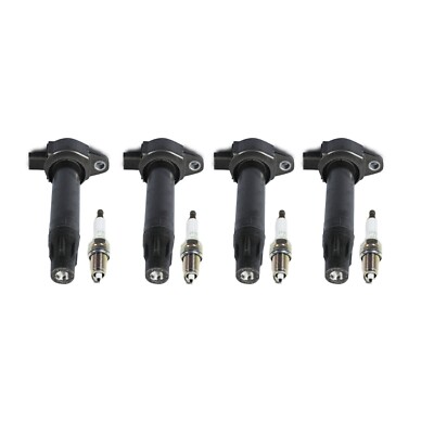 Genuine OEM Mopar 4 Ignition Coils & Super Plus Spark Plugs For Dodge Jeep L4