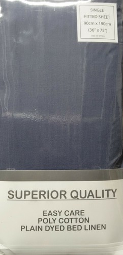 3 FOOT SINGLE SIZE BED EASY CARE FITTED SHEET DEEP 25cm BOX CHOICE OF COLOURS - Picture 15 of 37