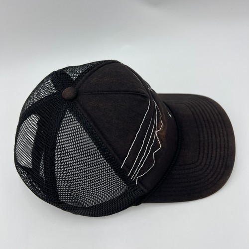 Cappello camionista vintage Patagonia Big Line logo silhouette berretto maglia snapback nero sbiadito - Foto 7 di 10