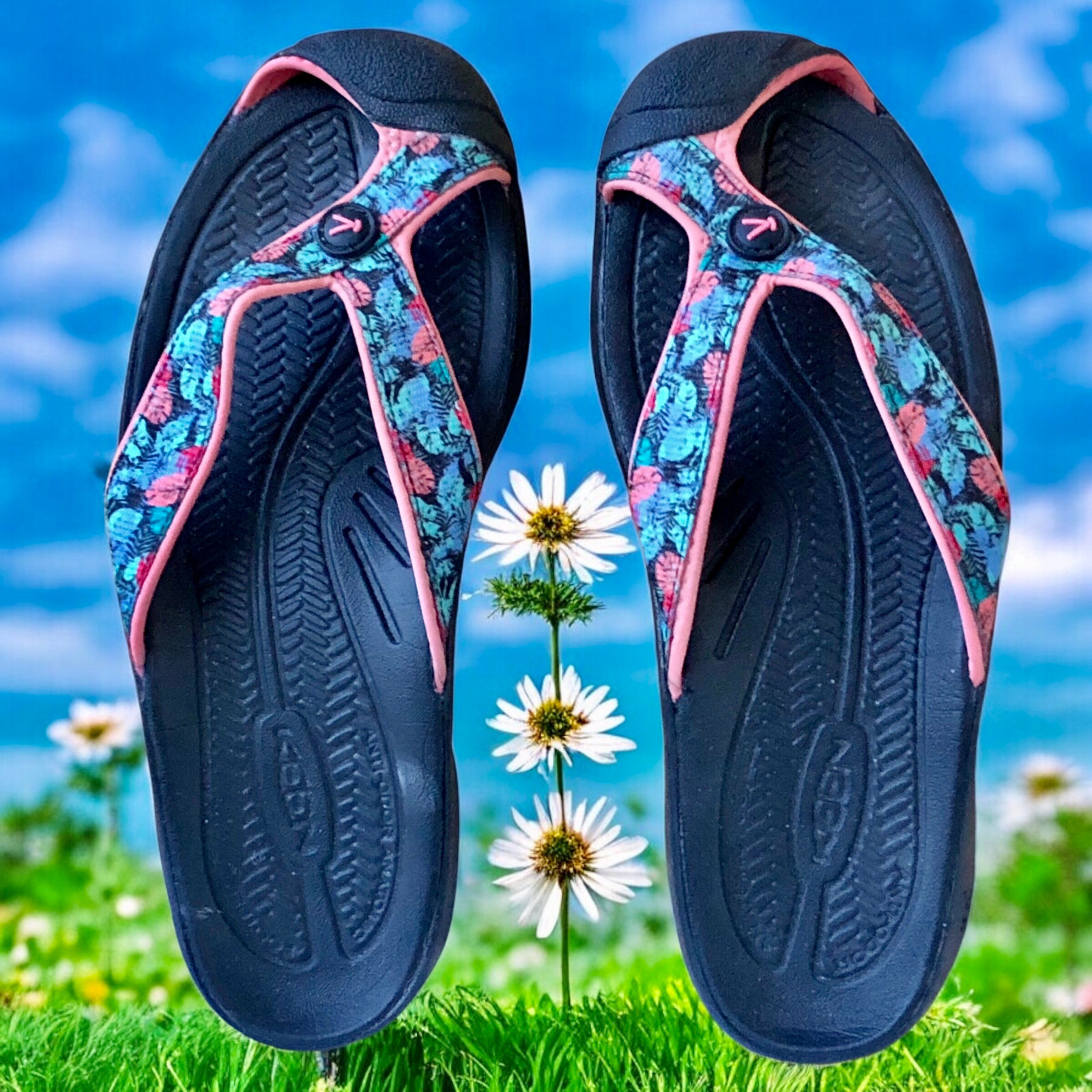 KEEN sandalo infradito perizoma WAIMEA verde sportivo punta paracolpi donna taglia 9