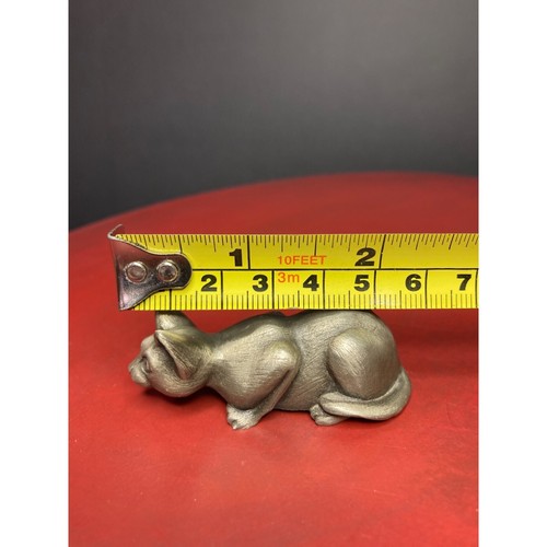 Pewter Kitten Pouncing Cat Figurine Wide Eyed Stare Miniature Realistic Detailed - Picture 7 of 8