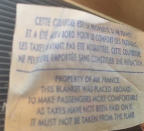 AF AIR FRANCE AIRLINES Vintage In-flight Passenger Cabin Travel Throw Blanket - Imagen 3 de 3