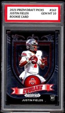 JUSTIN FIELDS 2021 PANINI SILVER PRIZM DRAFT PICKS GM10 GRADED 10 ROOKIE CARD RC
