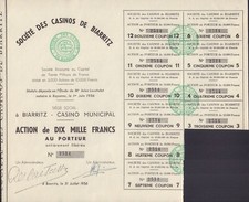 Casino de Biarritz 2,000 Francs dd 1956 Biarritz / France