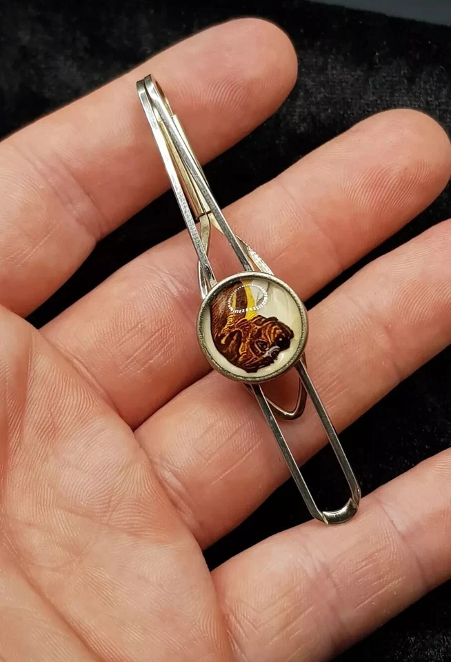 Old English Stratton Silver Plated Crystal Dog Tie Bar Clip - Great Vintage Piec - Image 2 of 4