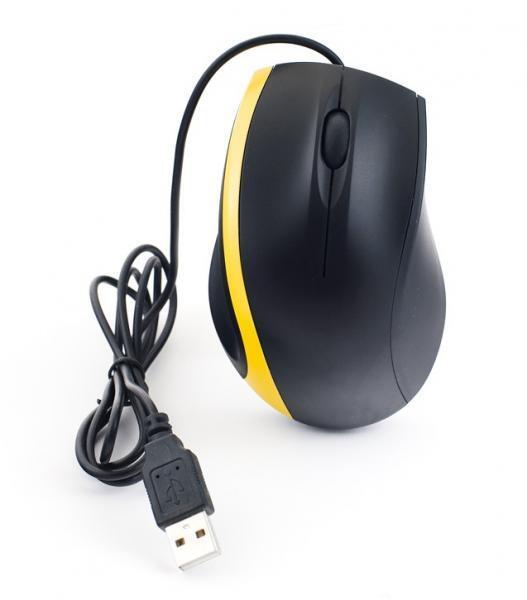 NEON Optical Mouse USB2.0 Dual-button with scroll-wheel Black/Yellow
