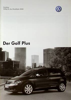 241988) VW Golf V Plus - Price List & Extras - Brochure 05/2008
