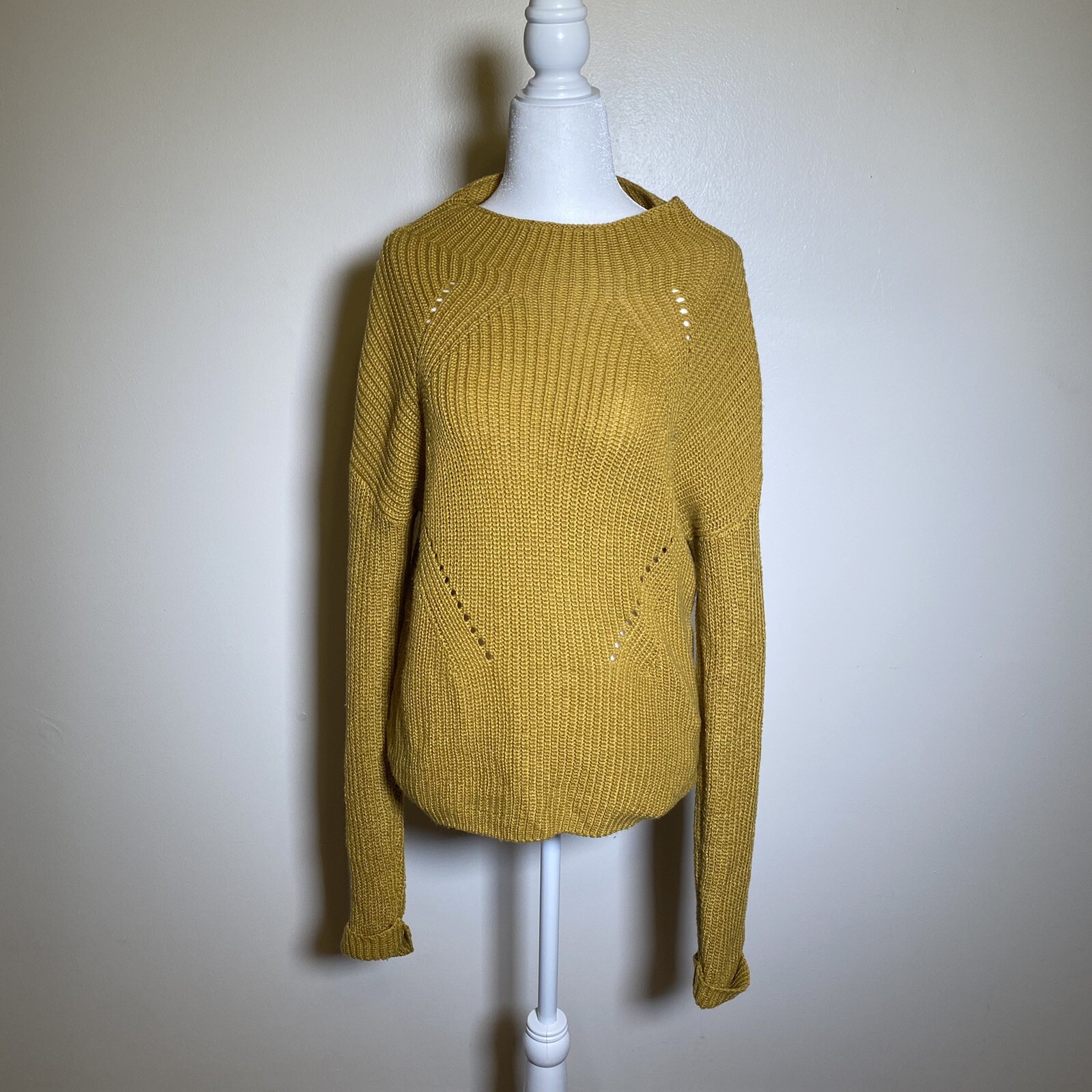 Primark Mustard Yellow chunky Oversized Knit Sweater … Gem