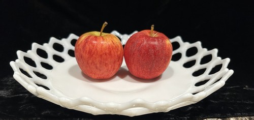 Westmoreland Milk Glass Doric Open Lace Fruit Bowl Round Vintage 11.75” Diameter - Picture 10 of 10