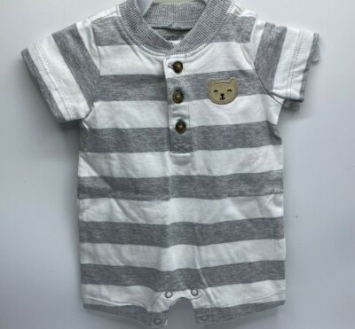 Boys Size 3M Adorable Carter's Summer Romper 1-Piece Outfit Gray Bear
