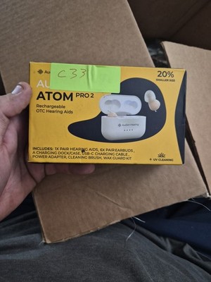 Audien ATOM PRO 2 Wireless Rechargeable OTC Hearing Aid, Premium Comfort Beige